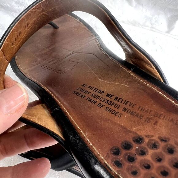 Fitflop Black Thong Slip On Casual Sandals Size 7M - Picture 5 of 5